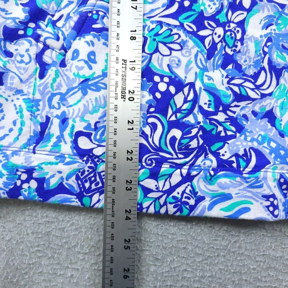 Lilly Pulitzer Top Womens Small Blue Green Skipper UPF 50 Quarter Zip Popover - Picture 6 of 10